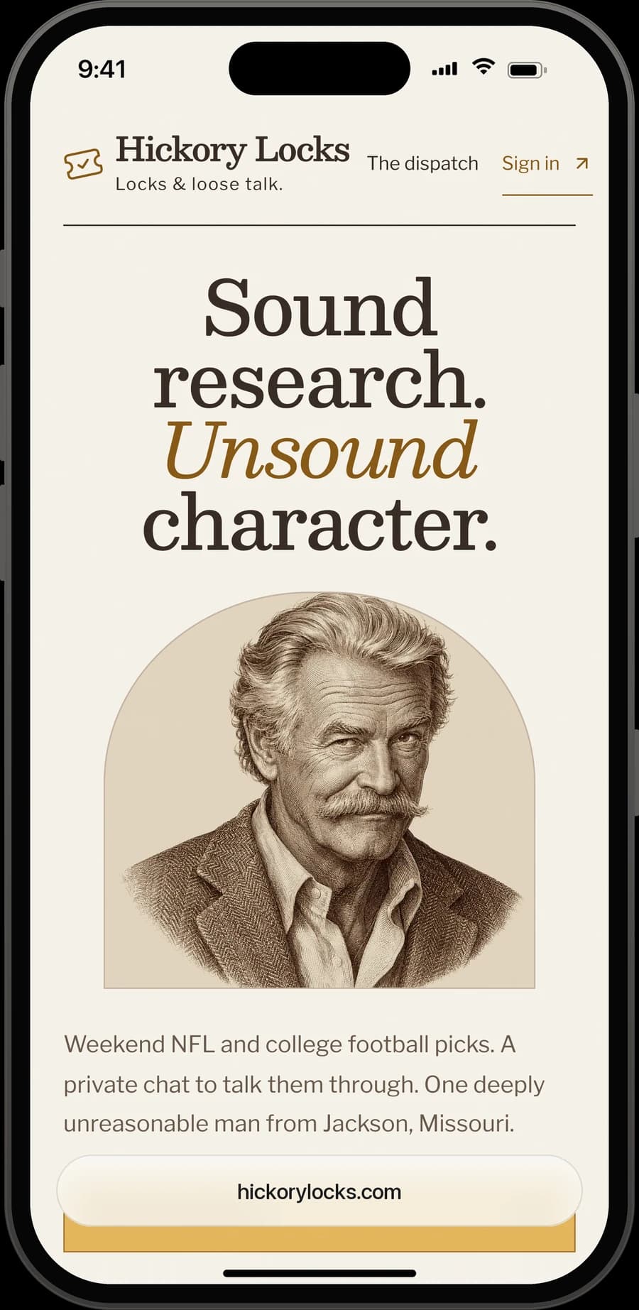 Hickory Locks on iPhone: Sound research. Unsound character.